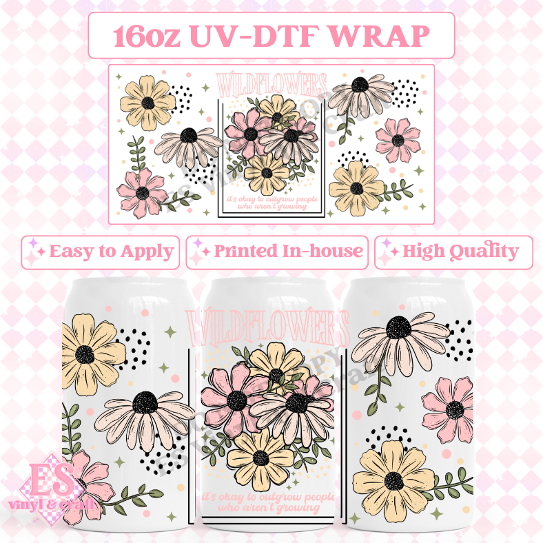 Wildflower - 16oz Beer Can / Libbey UV-DTF Transfer image 0