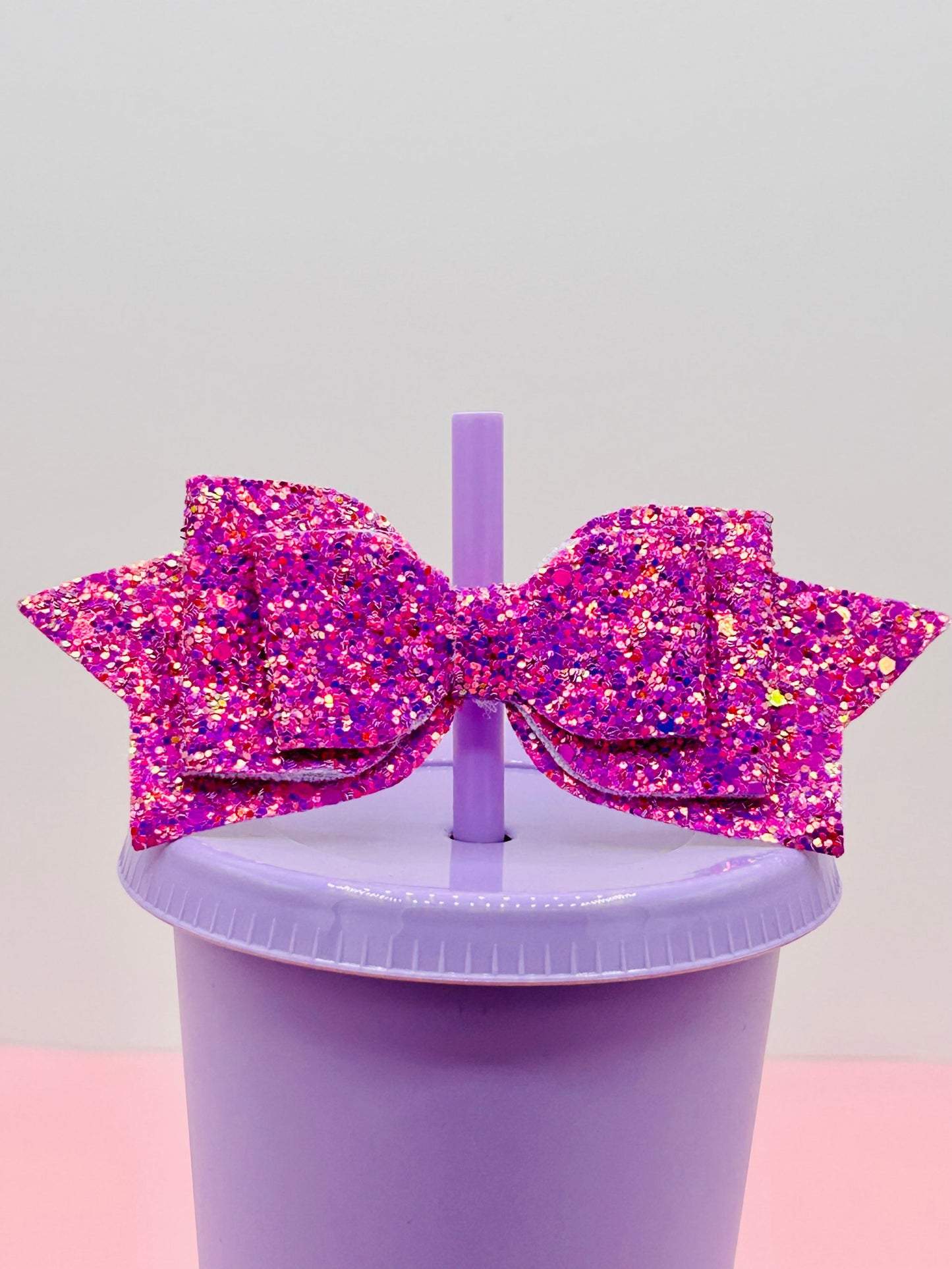 Bow Straw Topper - Fuchsia image 0