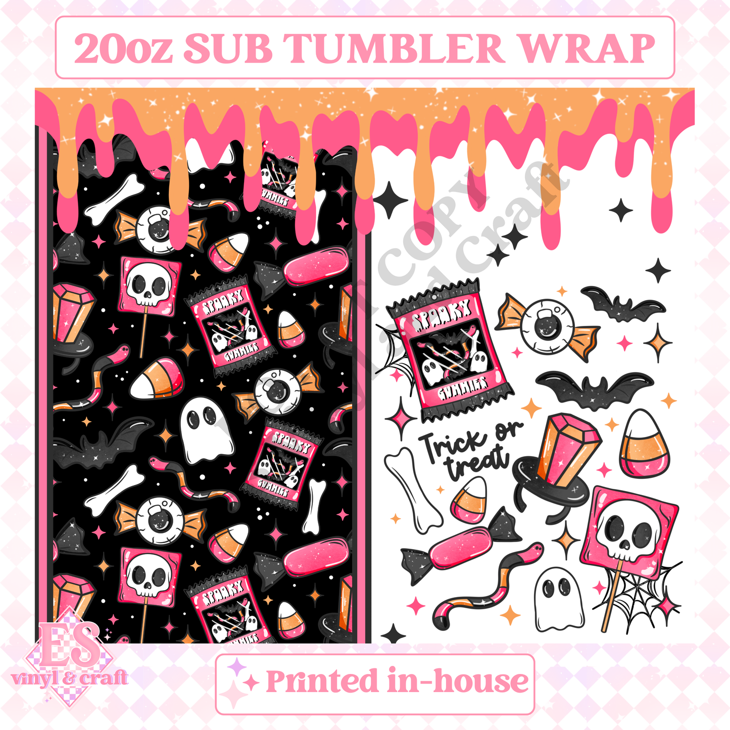 Trick or Treat - Full 20oz Tumbler Sublimation Print image 1