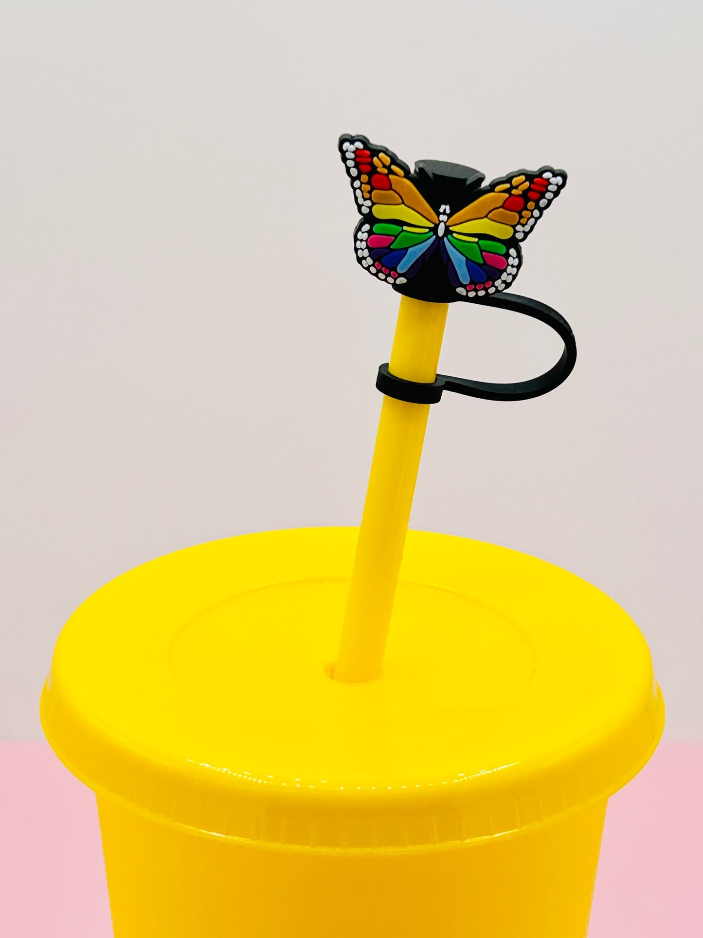 Straw Topper - Rainbow Butterfly image 0