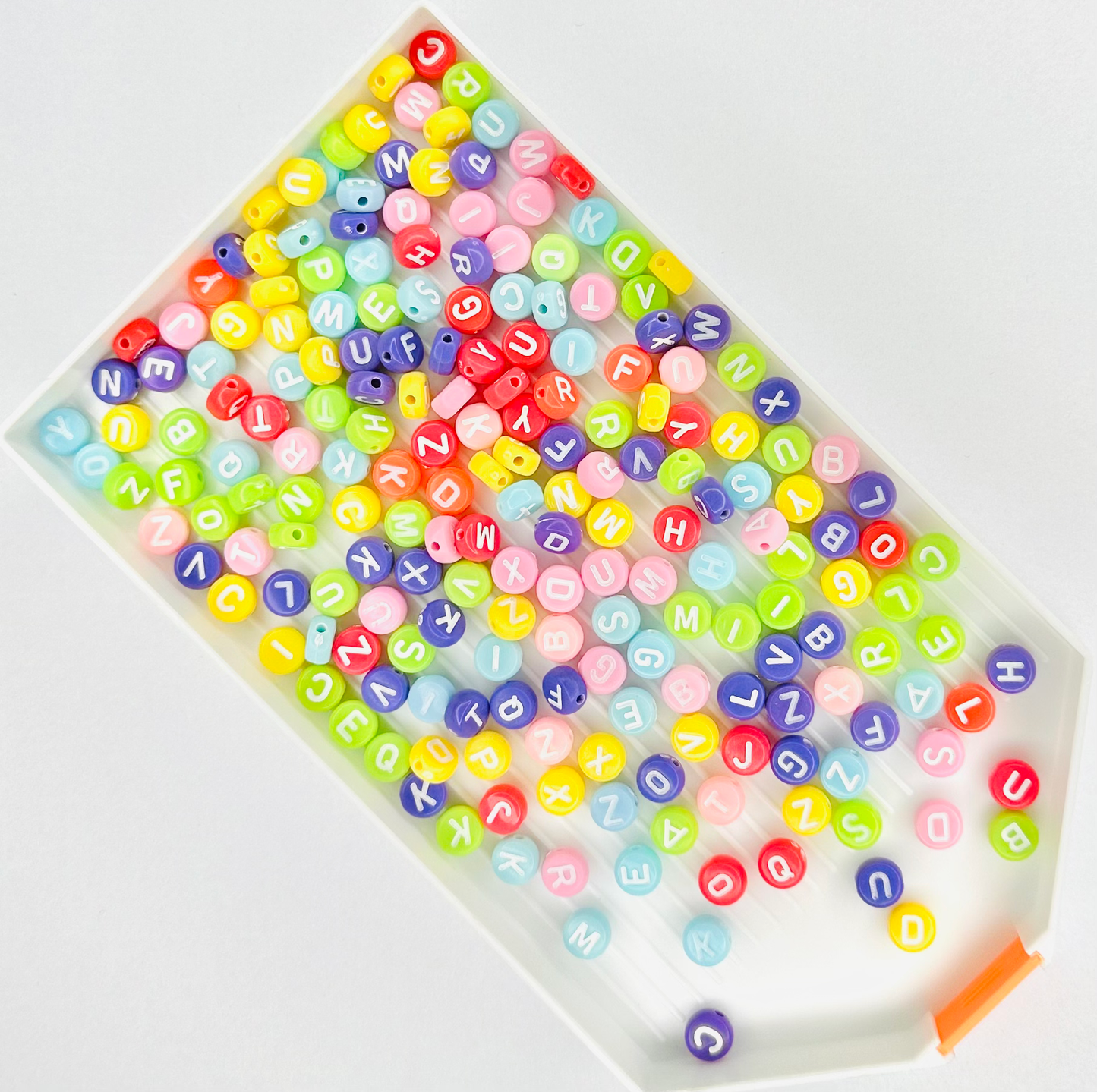 Solid Multicoloured Beads White Letters (Pack of 200) image 0