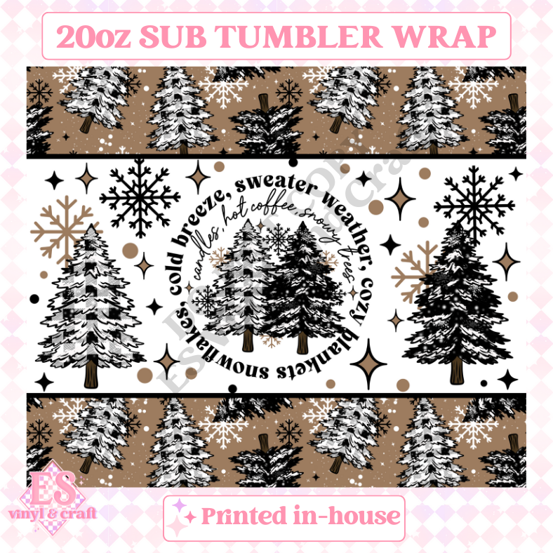 Winter - Full 20oz Tumbler Sublimation Ready Print image 1