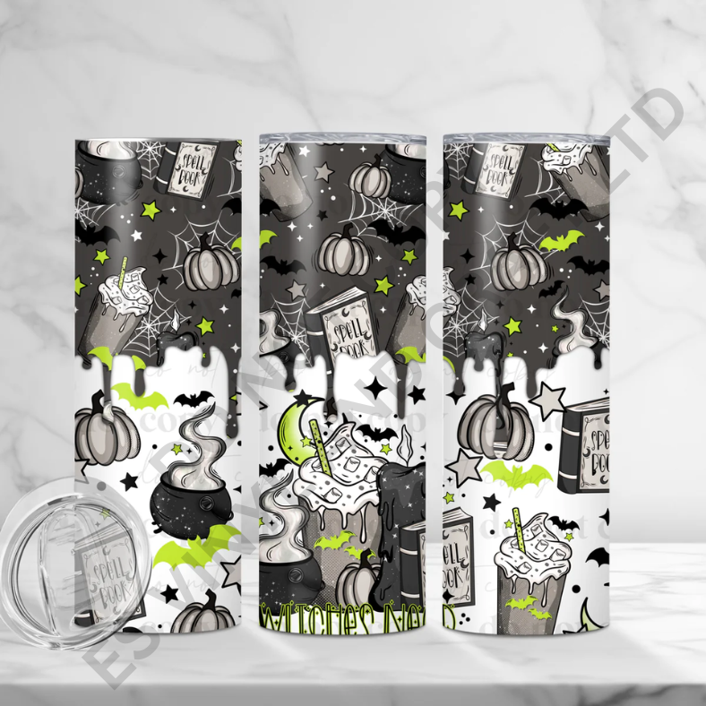 Witches Need Coffee - Full 20oz Tumbler Sublimation Ready Print image 0