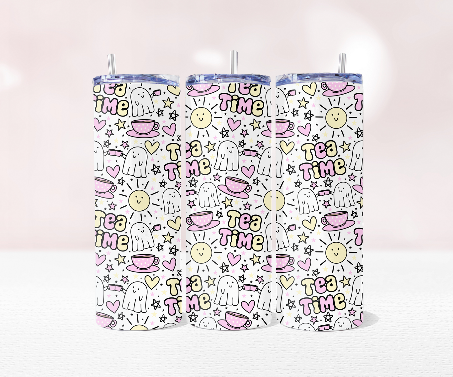 Tea Time - Full 20oz Tumbler Sublimation Ready To Print image 0