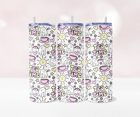 Tea Time - Full 20oz Tumbler Sublimation Ready To Print image 0