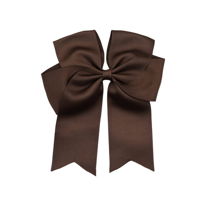 Dovetail Hair Bow Clip 6" - Chocolate image 0