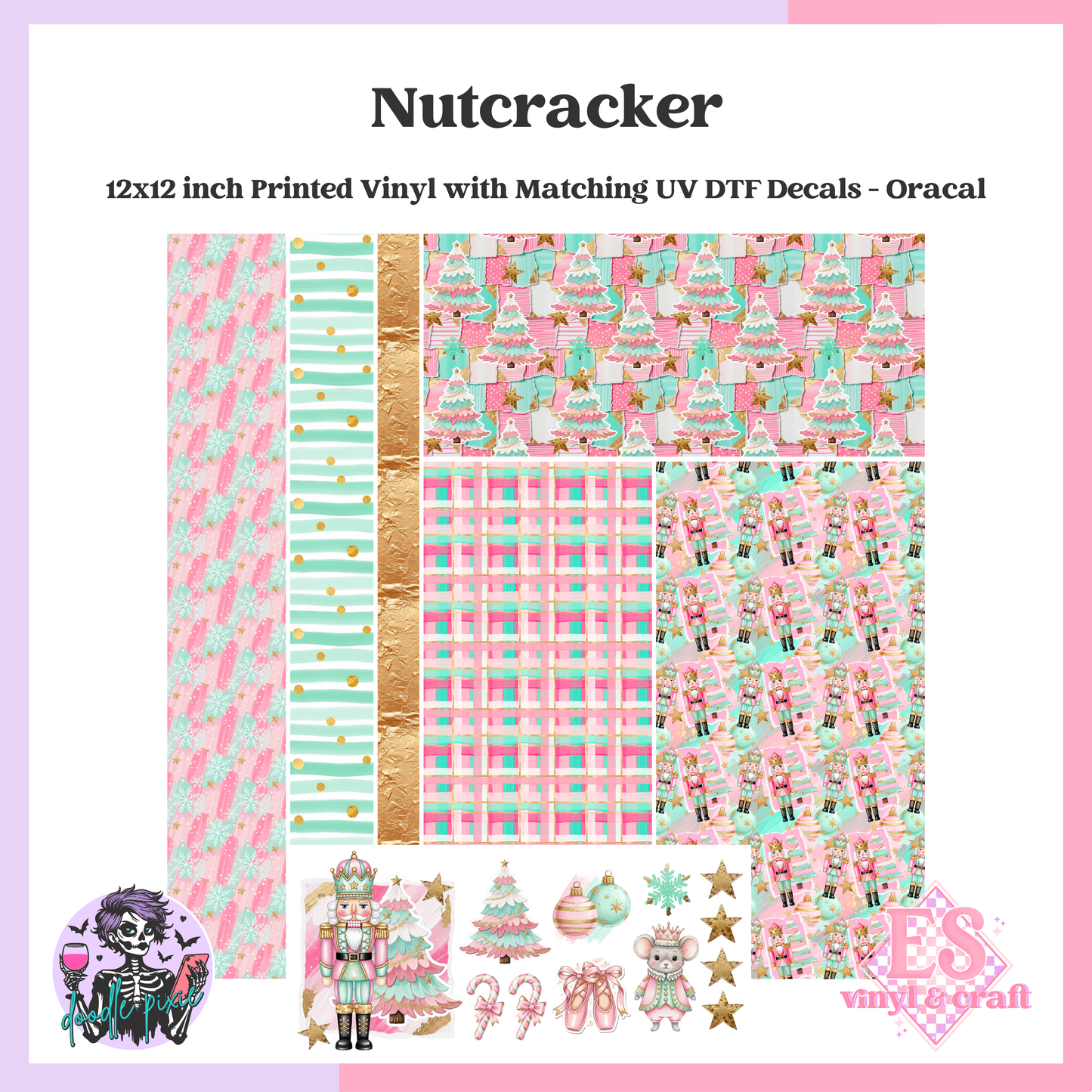 Nutcracker Creative Cuts - 12" x 12" Printed Vinyl and UVDTF Decal image 0