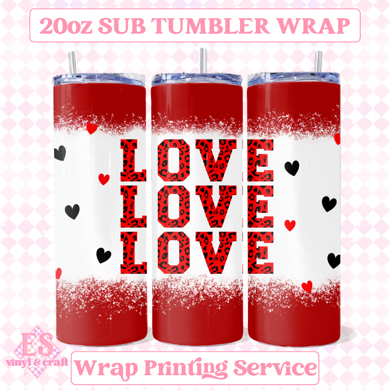 Love (3 Colour Options) - Full 20oz Tumbler Sublimation image 2