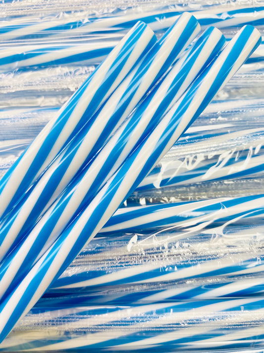 Swirly Stripes Blue and White Straw image 0