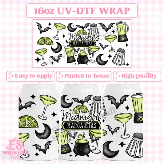 Midnight Margaritas - 16oz Beer Can / Libbey UV-DTF Transfer image 0
