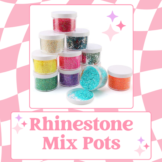Rhinestone Mixed Pots (3mm, 4mm, 5mm) 100g image 0