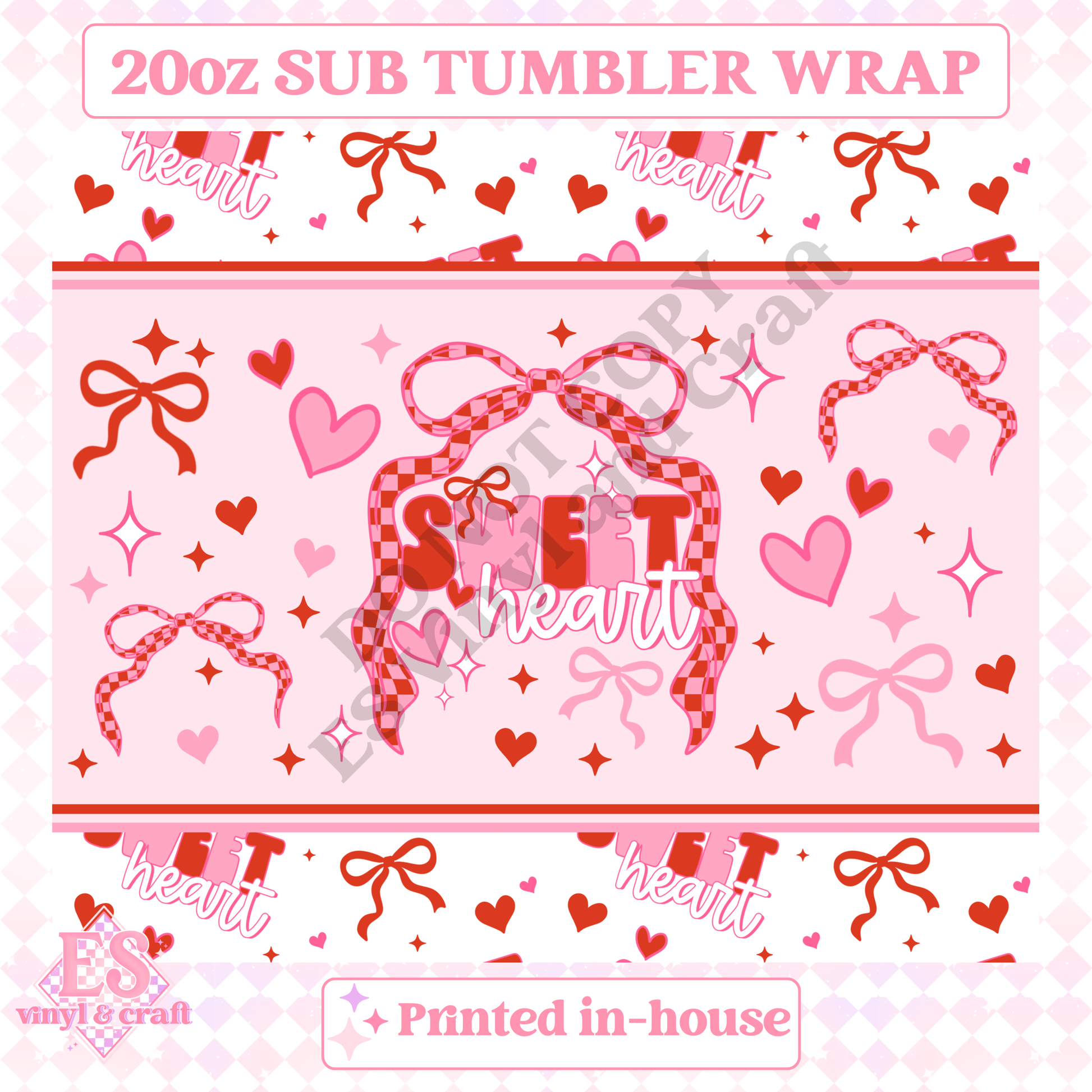 Sweetheart - Full 20oz Tumbler Sublimation Print image 1