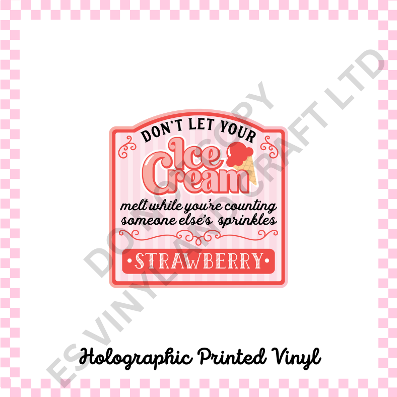 Ice Cream and Donut Labels - Teckwrap Holographic Printed Vinyl image 2