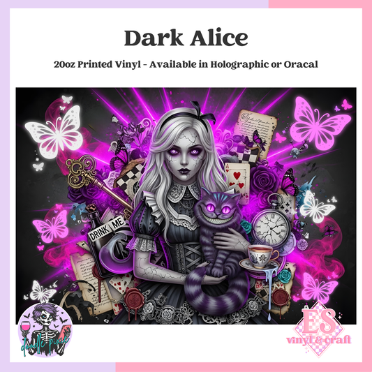 Dark Alice - 20oz Printed Tumbler Self Adhesive Vinyl image 0