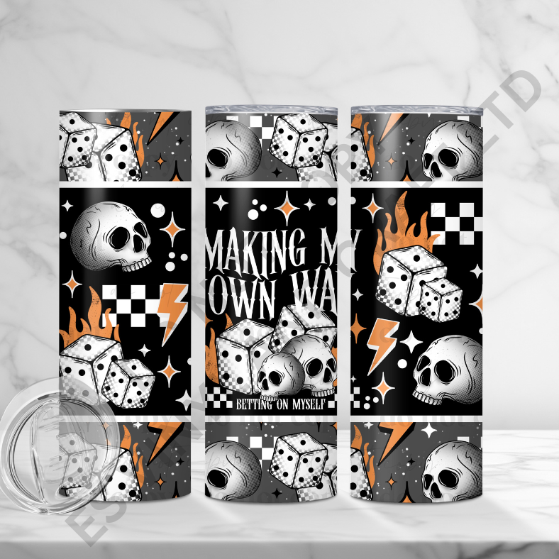 Betting on Myself (Black) - Full 20oz Tumbler Sublimation Ready To Print image 0