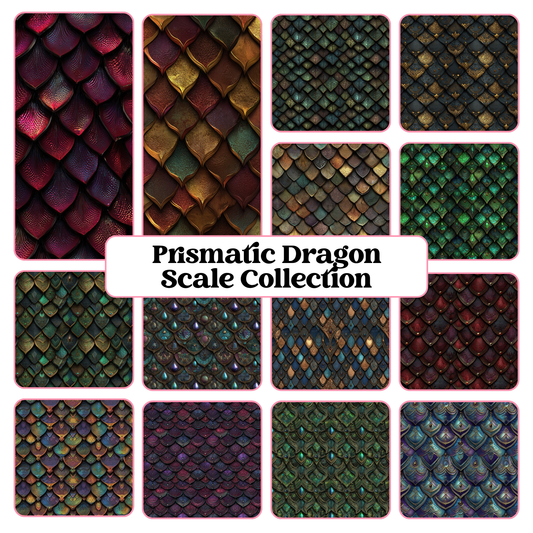 Prismatic Dragon Scale Collection - 12" x 12" Sheet (14 Different De image 0
