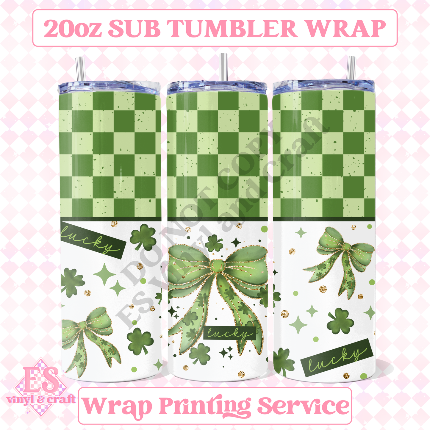 Lucky Bow - Full 20oz Tumbler Sublimation Print image 0