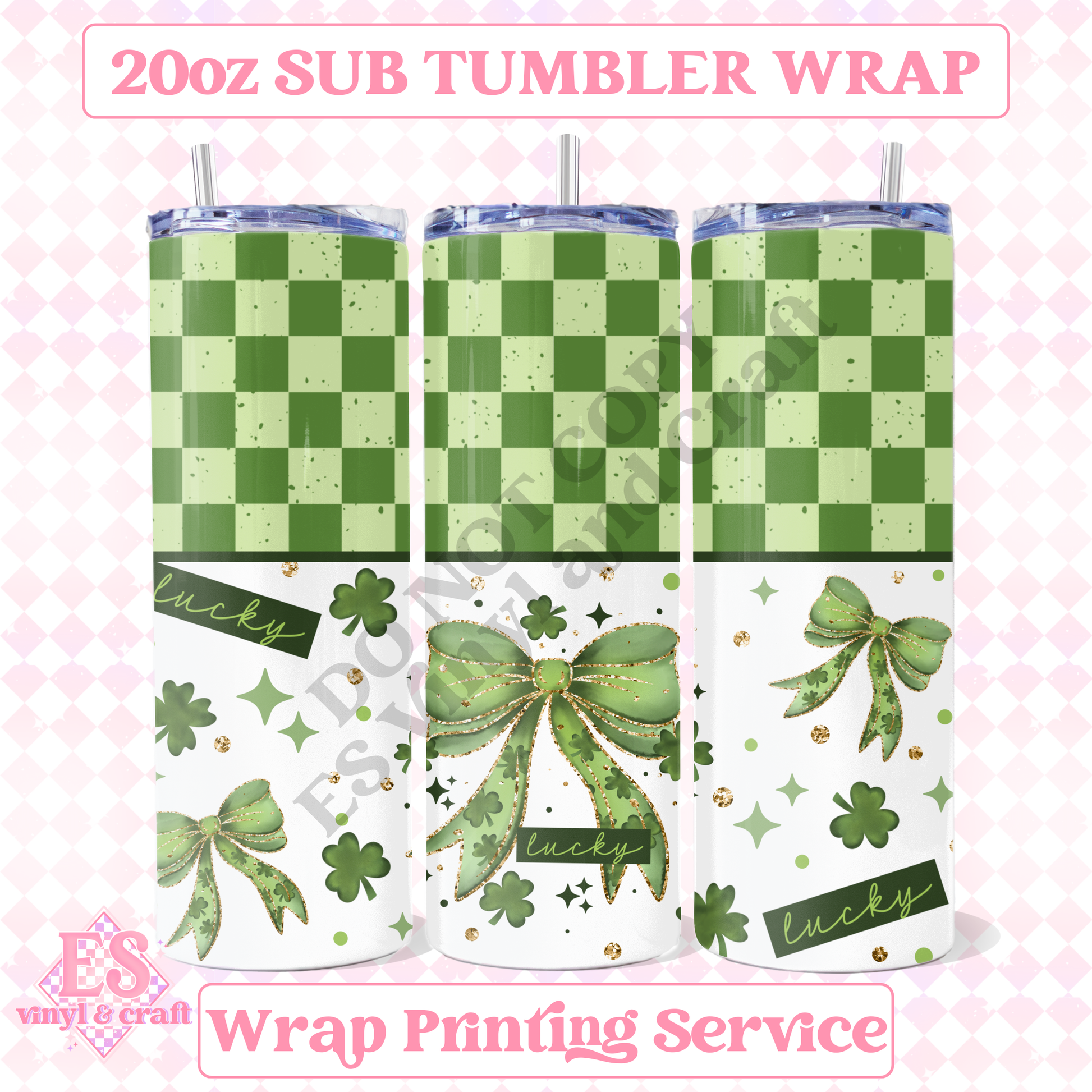 Lucky Bow - Full 20oz Tumbler Sublimation Print image 0