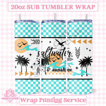 Saltwater and Sunshine - Full 20oz Tumbler Sublimation Print image 0