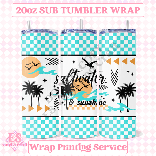 Saltwater and Sunshine - Full 20oz Tumbler Sublimation Print image 0