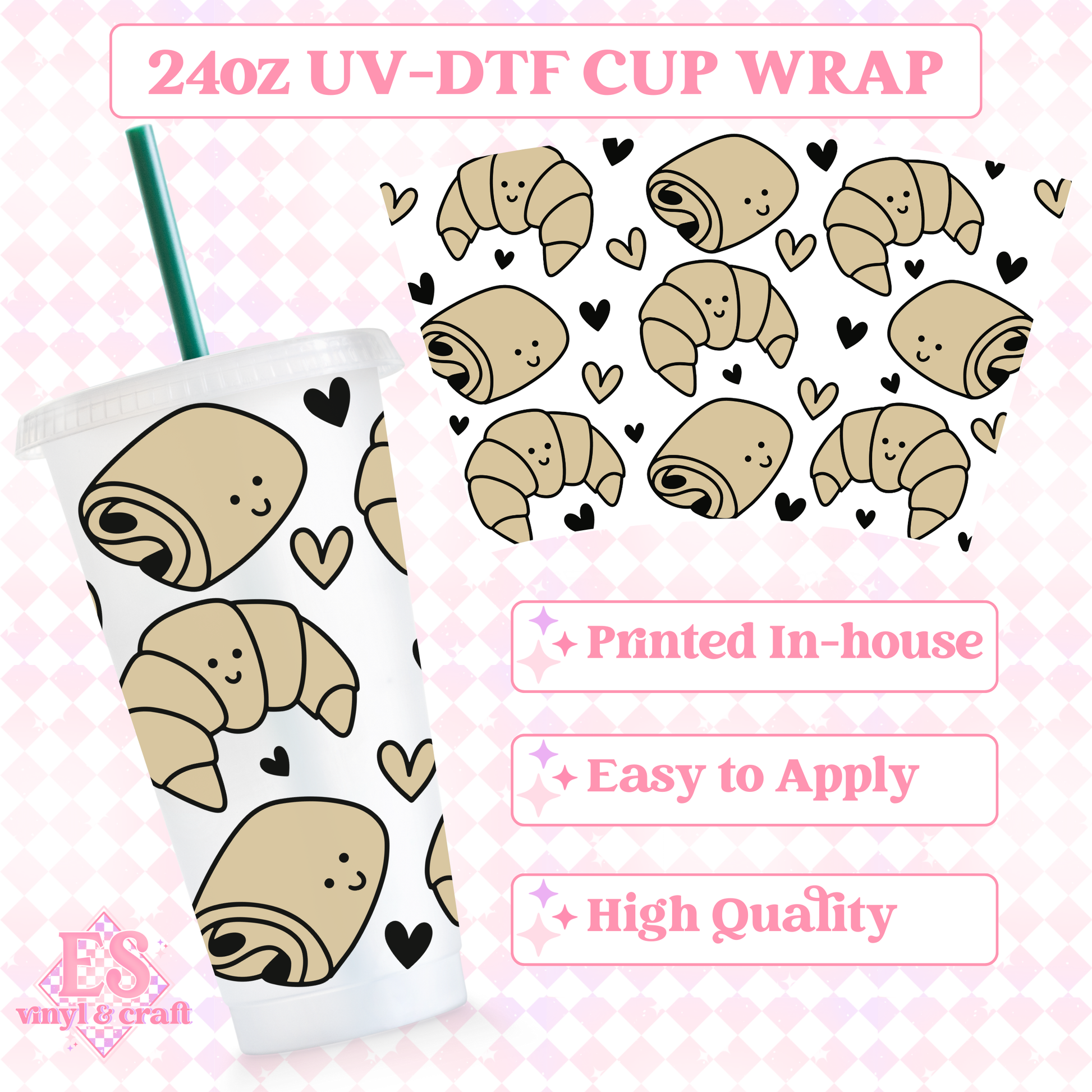 Pastries - UVDTF 24oz Cold Cup Wrap image 0