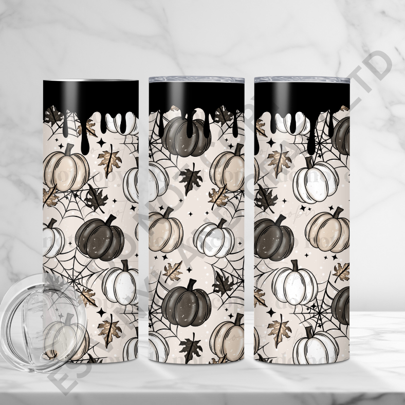 Pumpkin Web Seamless - Full 20oz Tumbler Sublimation Ready To Print image 0