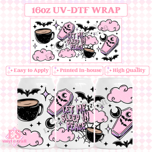 Sleep in Peace - 16oz Beer Can / Libbey UV-DTF Transfer image 0