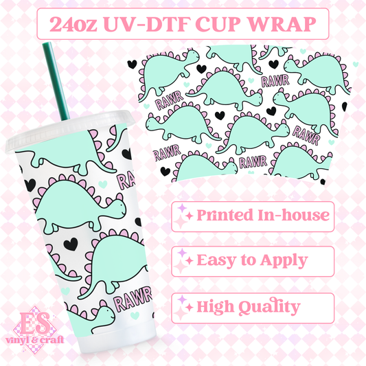 RAWR - UVDTF 24oz Cold Cup Wrap image 0