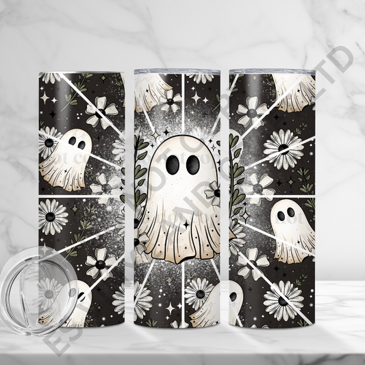 Floral Ghost - Full 20oz Tumbler Sublimation Ready To Print image 0