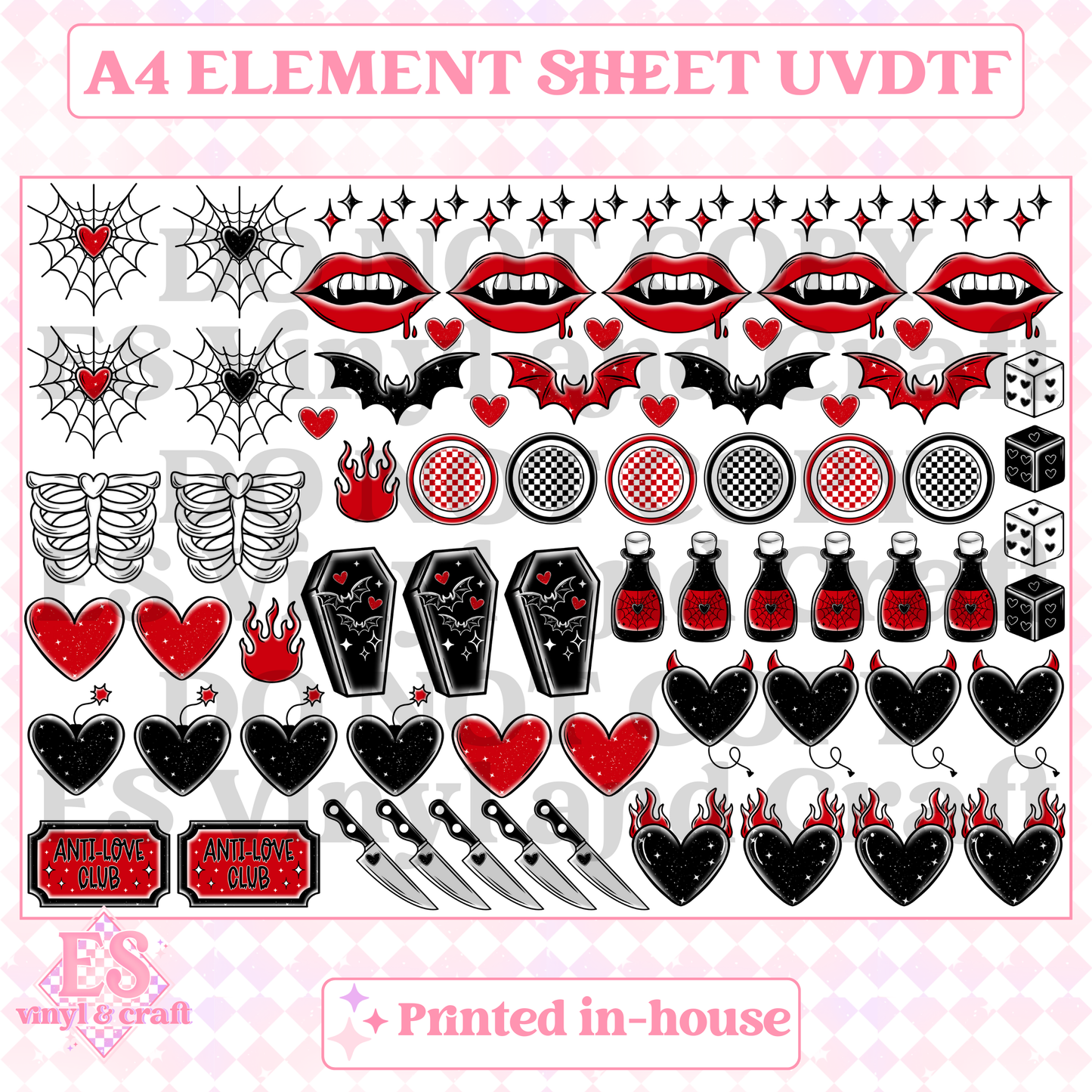 Anti Love - UVDTF (A4 Sheet) 210mm x 300mm image 0