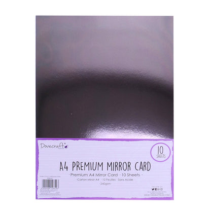 Dovecraft Mirror Card Pack Gun Metal - 240gsm - 10 Sheets image 0