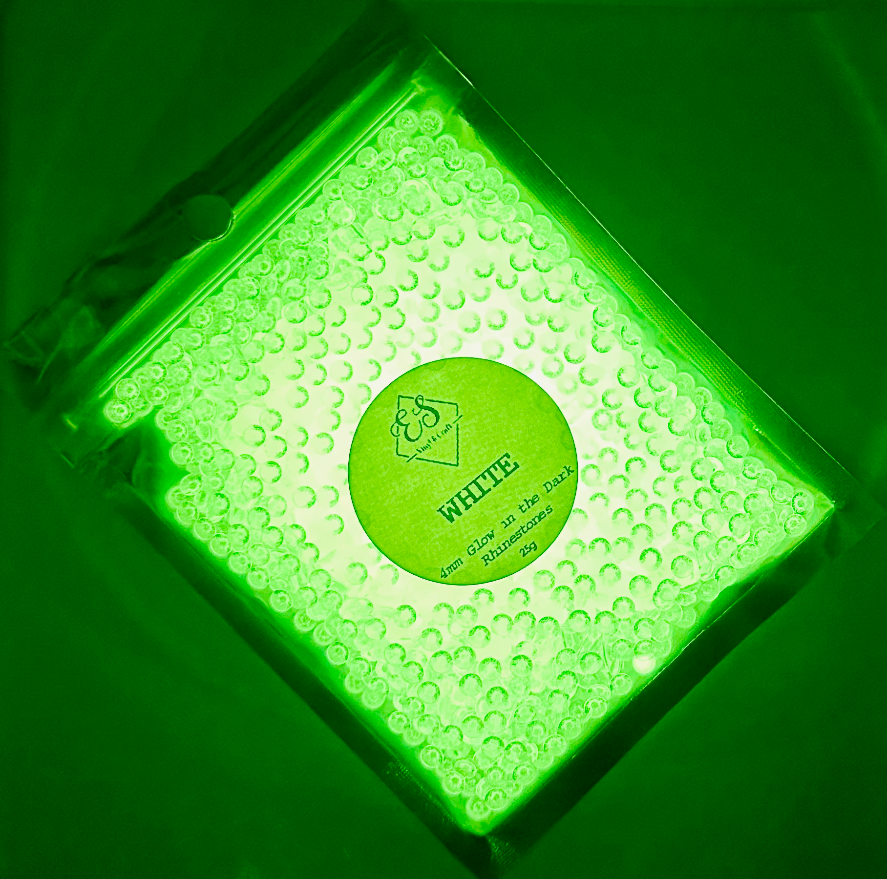 White - Glow in the Dark Resin Rhinestones (3mm, 4mm & 5mm) image 3