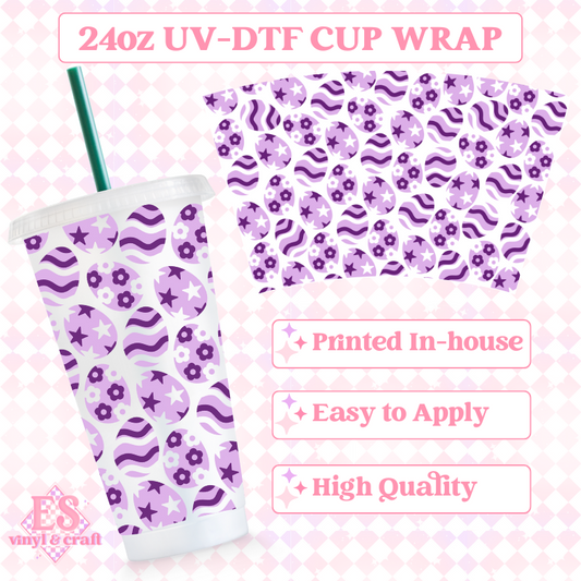 Groovy Eggs - UVDTF 24oz Cold Cup Wrap image 0