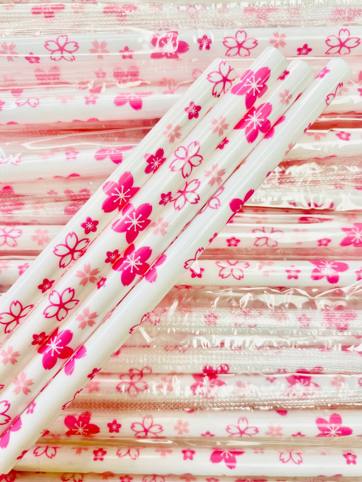 Cherry Flower White Straw image 0