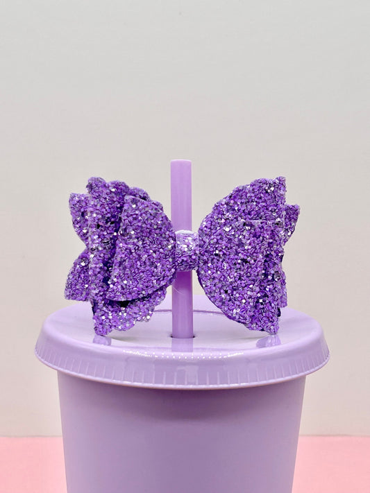Bow Straw Topper - Lavender image 0