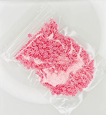 Hot Pink Peppermint - Polymer Clay Slices image 1