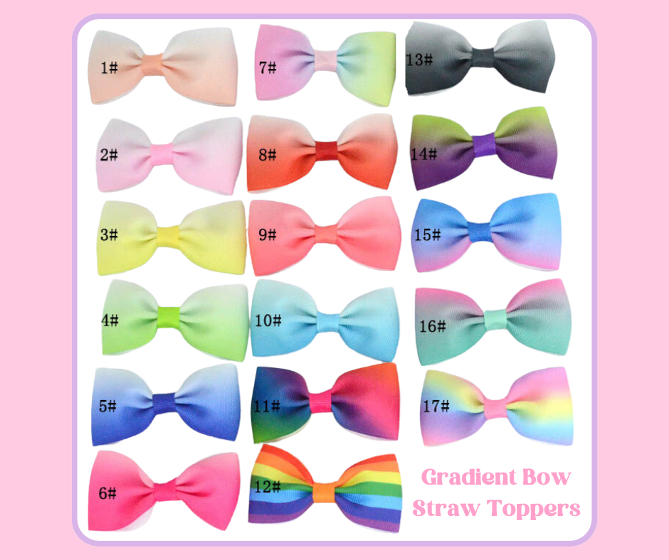 Gradient Bow Straw Toppers image 0