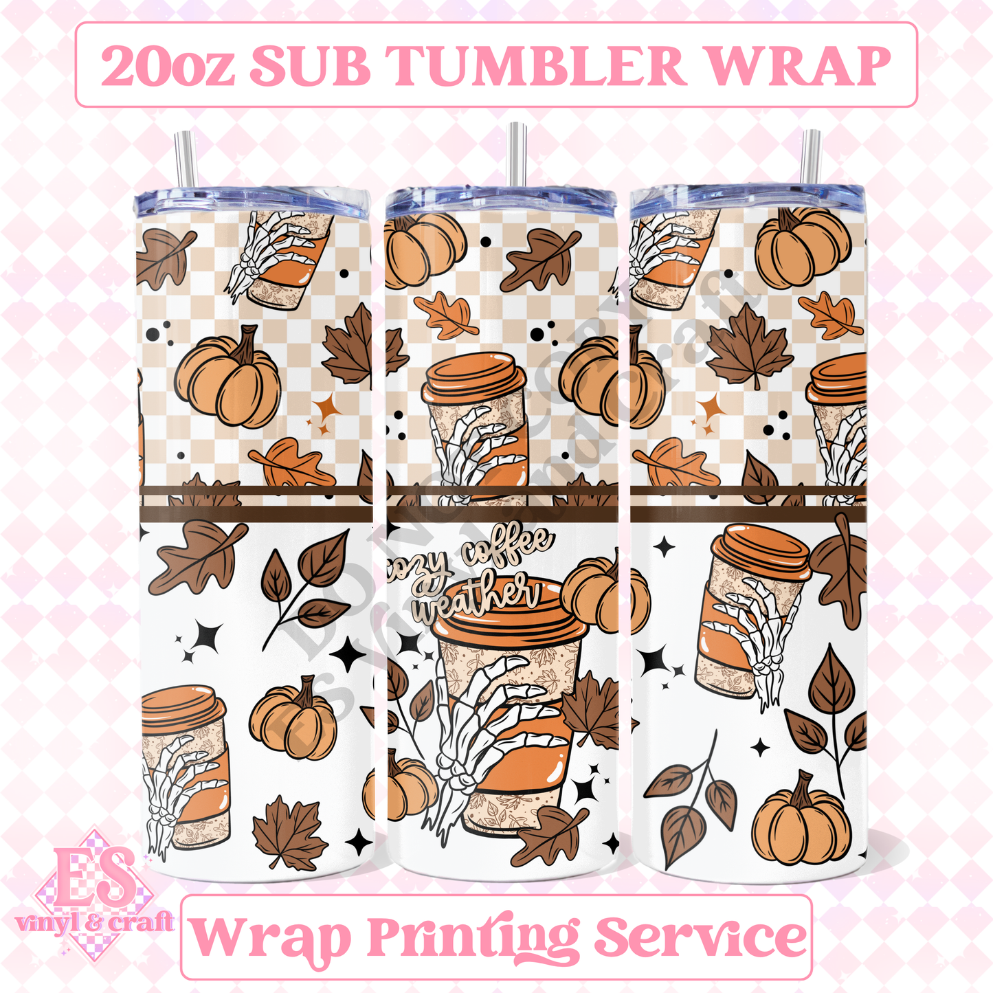 Cozy Coffee Weather - Full 20oz Tumbler Sublimation Print image 0
