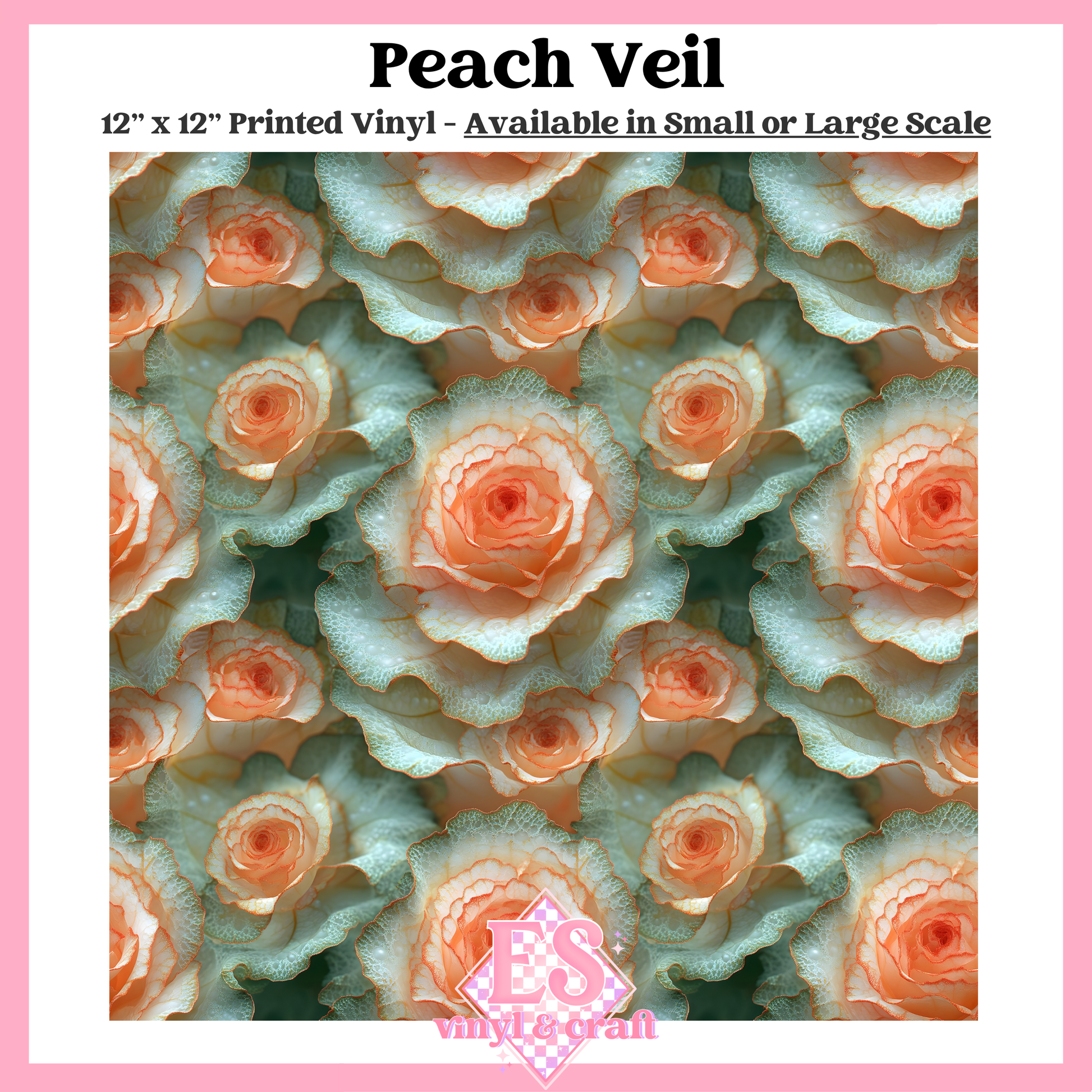 Peach Veil - Small or Large Scale Options - 12" x 12" Sheet image 0