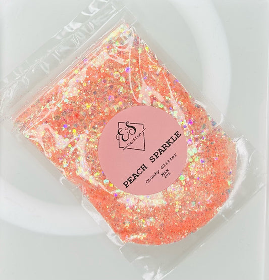 Peach Sparkle - Holographic Chunky Glitter Mix image 0