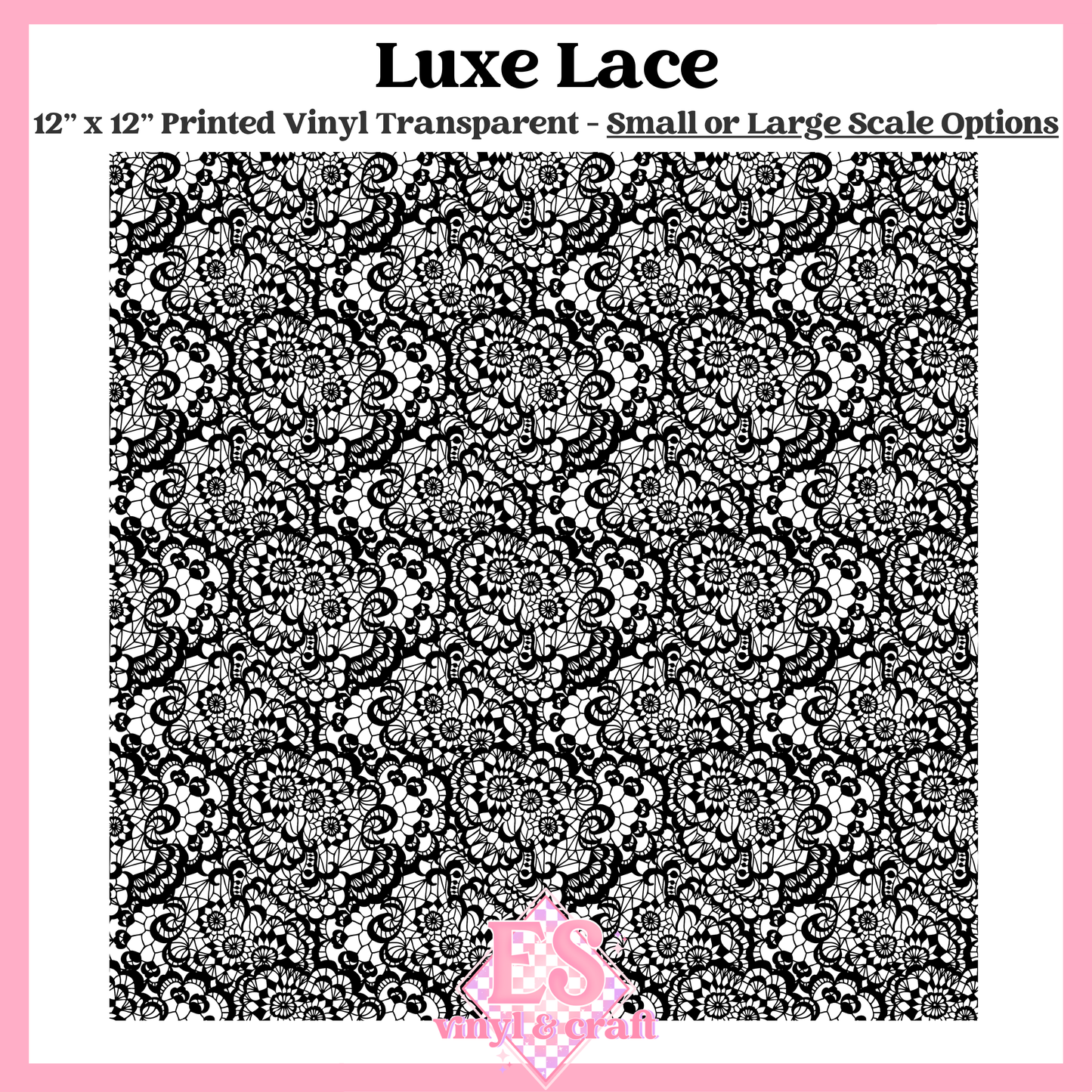 Luxe Lace Transparent - Small or Large Scale Options - 12" x 12" Sheet image 0