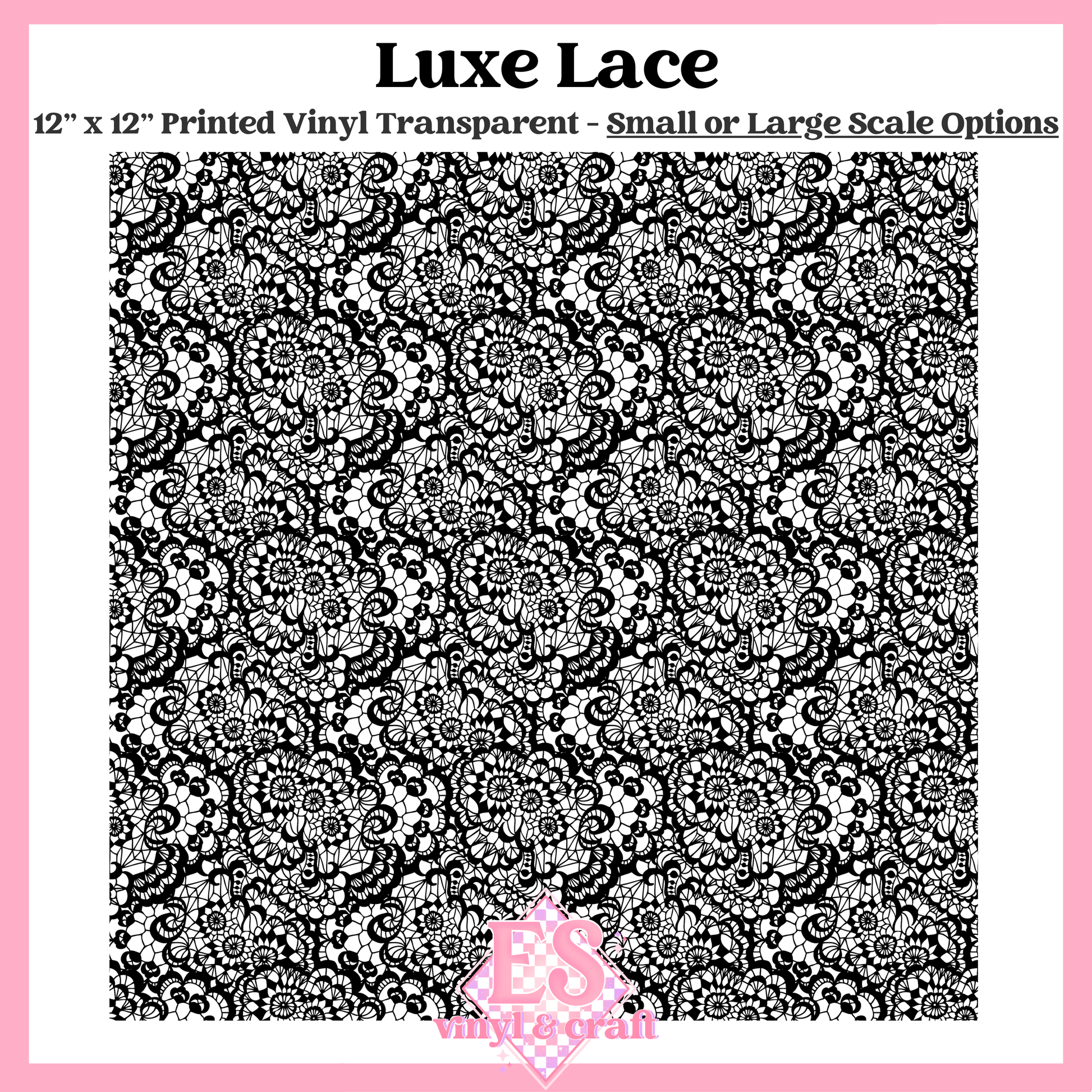 Luxe Lace Transparent - Small or Large Scale Options - 12" x 12" Sheet image 0