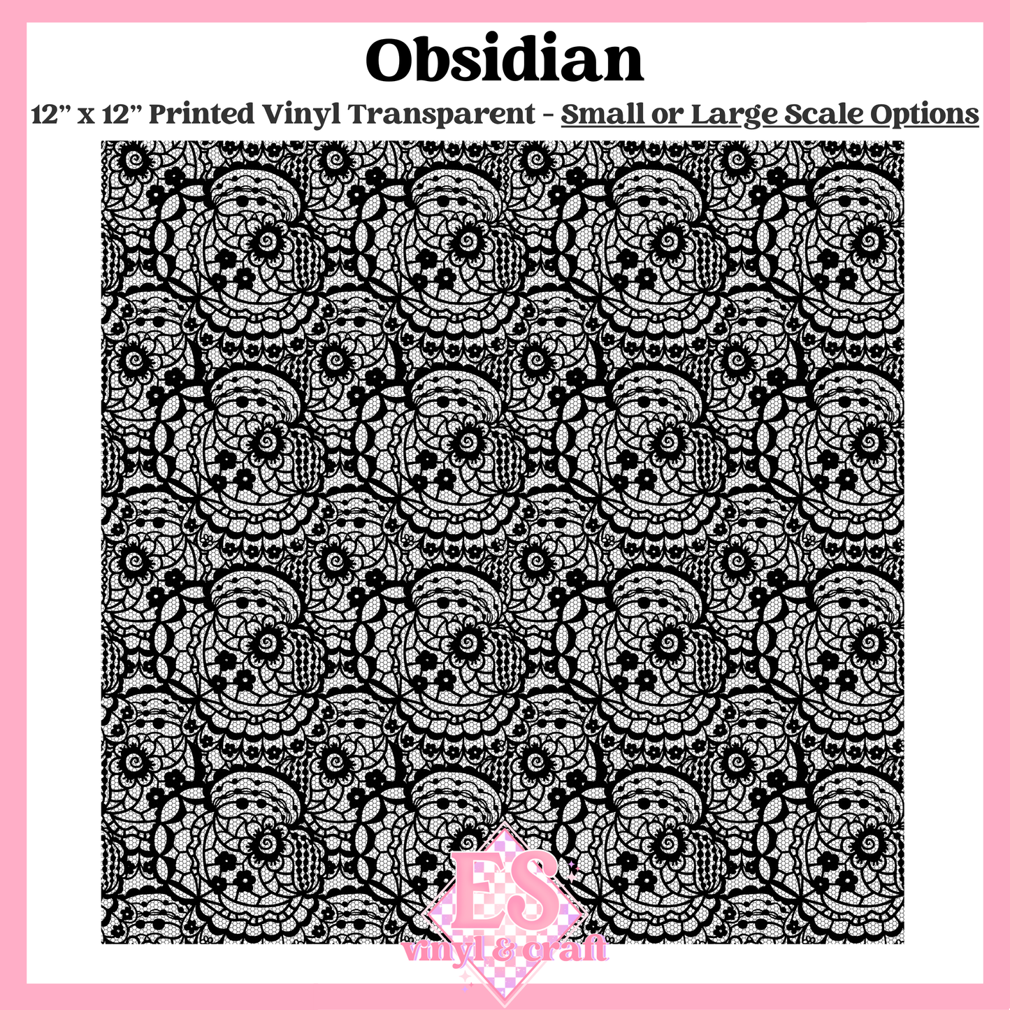 Obsidian Transparent - Small or Large Scale Options - 12" x 12" Sheet image 0
