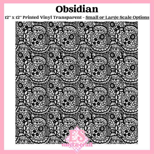 Obsidian Transparent - Small or Large Scale Options - 12" x 12" Sheet image 0