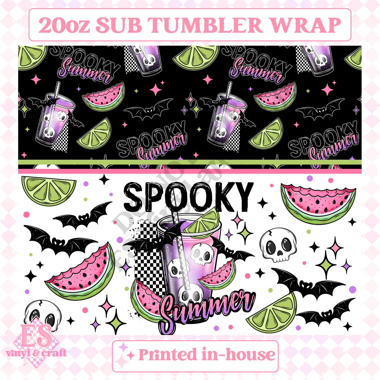 Spooky Summer - Full 20oz Tumbler Sublimation Print image 1