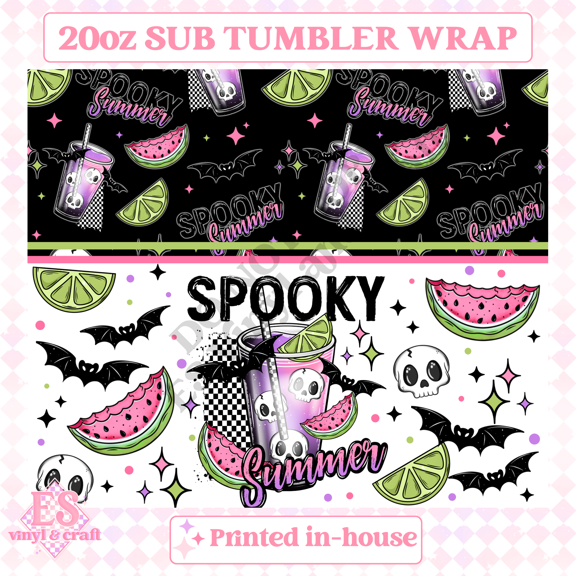 Spooky Summer - Full 20oz Tumbler Sublimation Print image 1