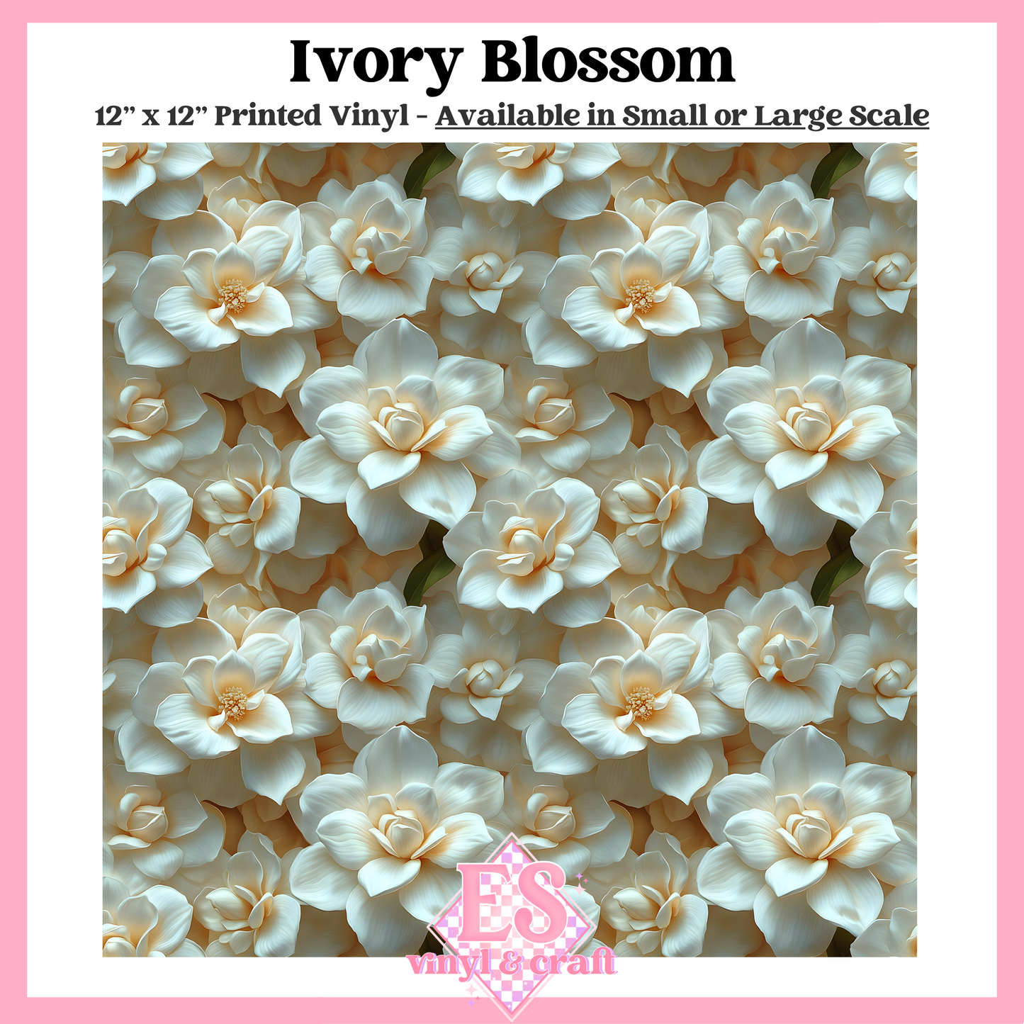 Ivory Blossom - Small or Large Scale Options - 12" x 12" Sheet image 0