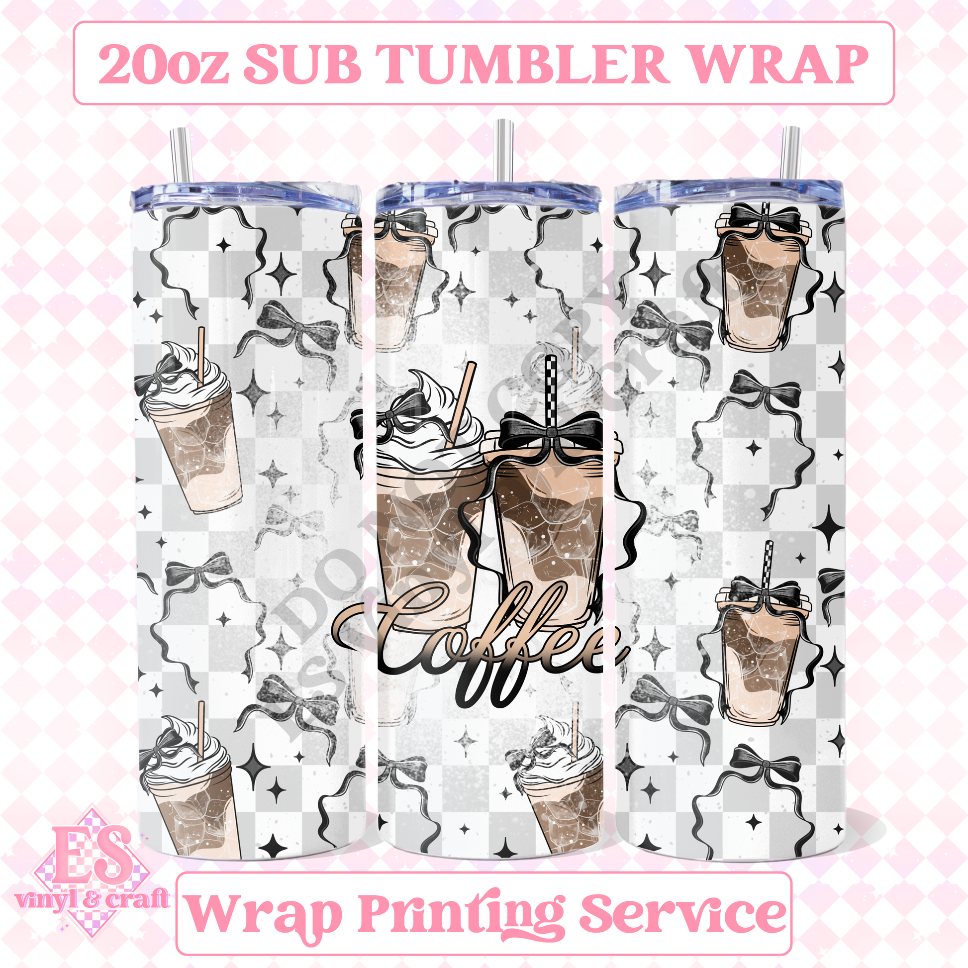 Coffee Coquette - Full 20oz Tumbler Sublimation Print image 0