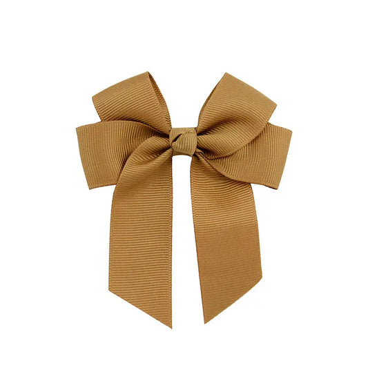 Hair Bow Clip 4" - Latte image 0