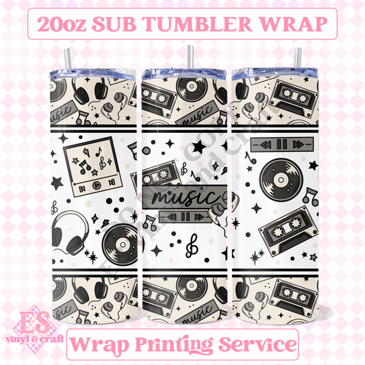 Music - Full 20oz Tumbler Sublimation Print image 0